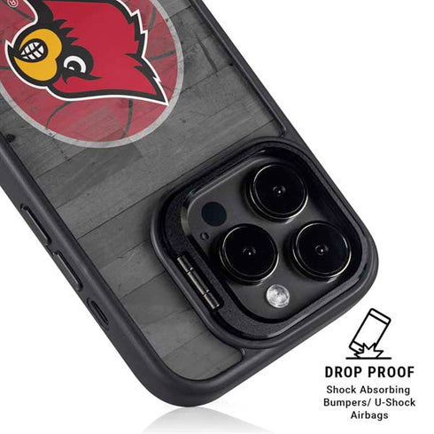 University of Louisville Cardinals Basketball iPhone 15 Pro Kickstand Case
